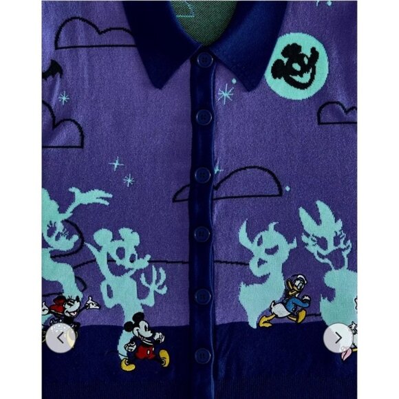 Disney Mickey & Friends Halloween Parade Women's Glow-in- The- Dark Cardigan XL - Picture 5 of 8